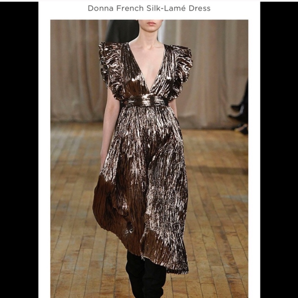 NWT Ulla Johnson Donna Silk Lamé Dress, size 2 - Picture 2 of 5